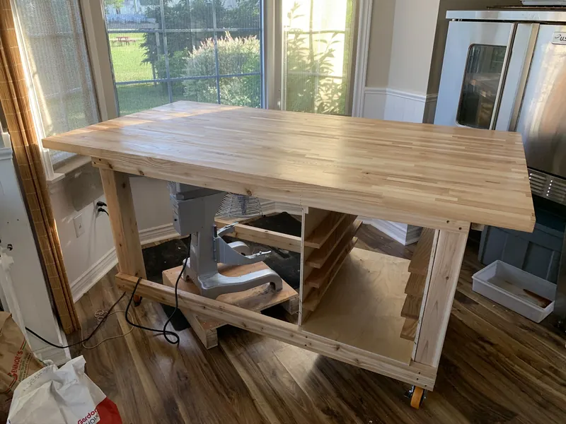 Baker’s artisan table in progress